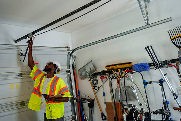 Professional Garage Door Panel Replacement technician working in Laurel Hill, NC